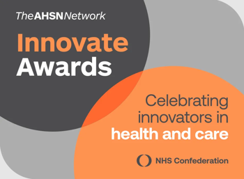 Text reads "The AHSN Network Innovate Awards. Celebrating innovators in health and care"