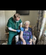 Joyce Rushton, 90, receives NHS COVID spring vaccination
