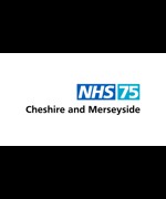 Text reads "NHS 75 Cheshire and Merseyside"